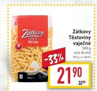 Těstoviny vaječné Zátkovy
