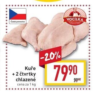 Kuře + 2 čtvrtky Vocílka