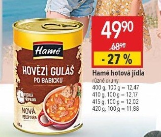 Hovězí guláš Hamé - konzerva