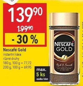 Instantní kávy Nescafé Gold