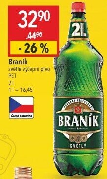Pivo světlé výčepní 10° Braník