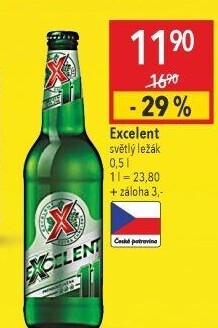 Pivo světlý ležák 11° Excelent