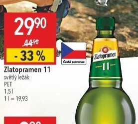 Pivo světlý ležák 11° Zlatopramen
