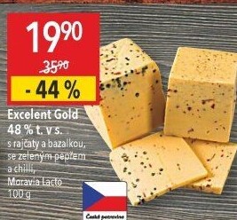 Sýr Excelent Gold s rajčaty a bazalkou Moravia