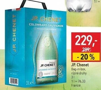 Víno Colombard Sauvignon J.P. Chenet - bag in box
