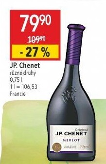 Víno Merlot J.P. Chenet