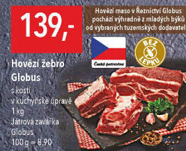 Hovězí žebra s kostí Globus