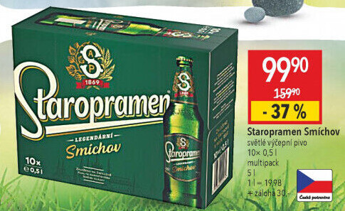 Pivo světlé výčepní 10° Smíchov Staropramen