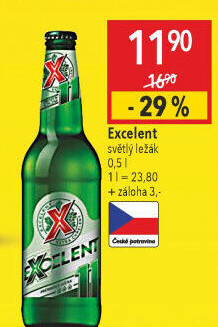 Pivo světlý ležák 11° Excelent