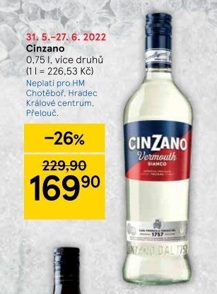 Aperitivy Cinzano