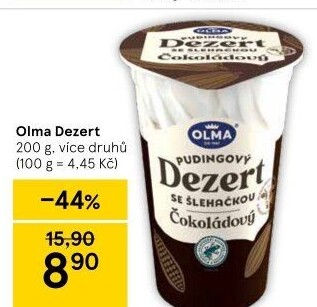 Dezert pudink se šlehačkou Olma