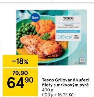 Kuřecí filety s mrkvovým pyré Tesco