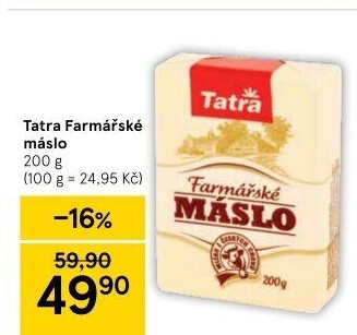 Máslo farmářské Tatra