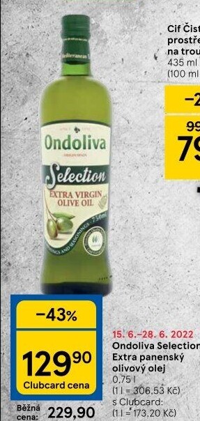 Olivový olej extra panenský Selection Ondoliva