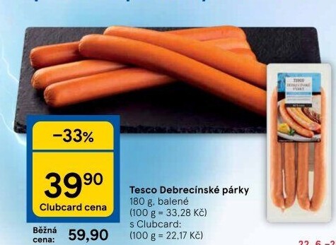 Párky debrecínské Tesco