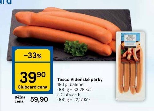 Párky vídeňské Tesco
