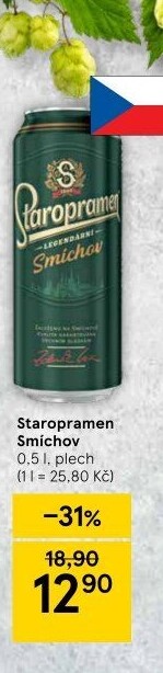 Pivo světlé výčepní 10° Smíchov Staropramen