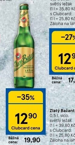 Pivo světlý ležák 12° Zlatý Bažant