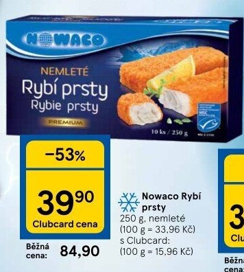 Rybí prsty nemleté mražené Nowaco Premium