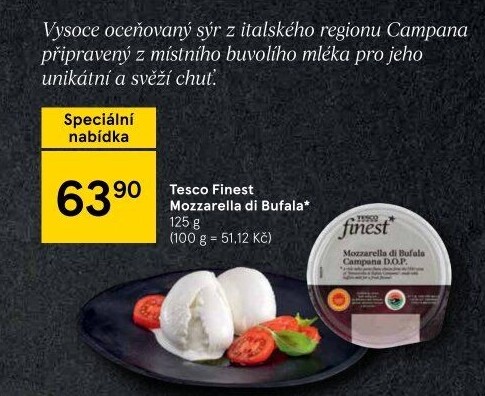 Sýr Mozzarella di Bufala Tesco Finest