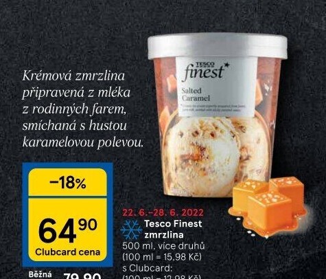 Zmrzlina v kelímku Tesco Finest