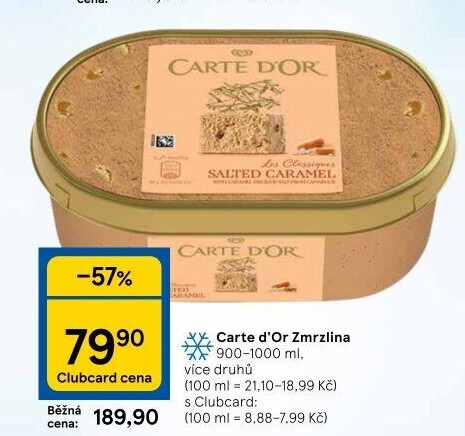 Zmrzlina ve vaničce Carte D'