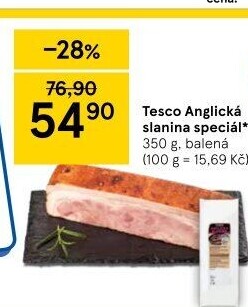 Anglická slanina speciál Tesco