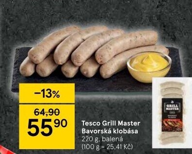 Bavorská klobása Grill Master Tesco