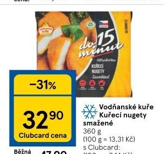 Nugetky kuřecí smažené mražené Vodňanské kuře