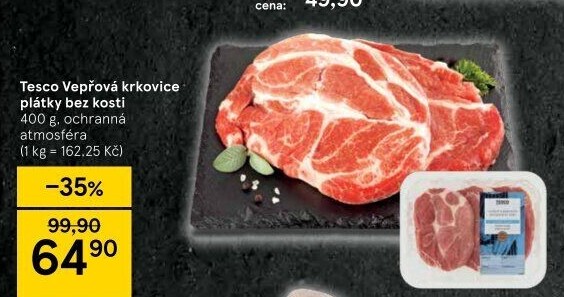 Vepřová krkovice bez kosti Tesco