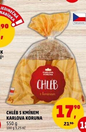 Chléb s kmínem Karlova Koruna