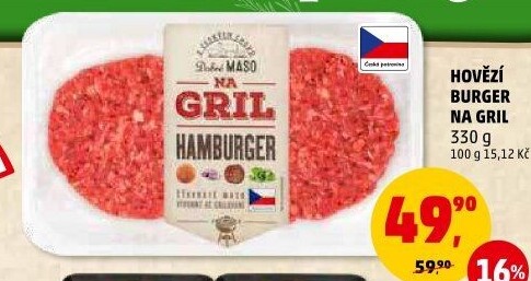 Hovězí burger Na gril Penny