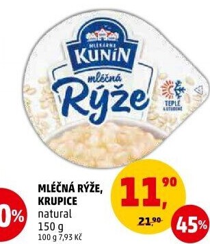 Mléčná rýže Kunín