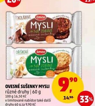 Ovesné sušenky Mysli na zdraví Emco
