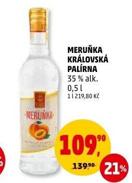 Pálenka Meruňka Královská palírna
