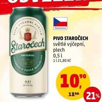 Pivo světlé výčepní 10° Staročech