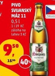 Pivo světlý ležák 11° Svijanský Máz Svijany