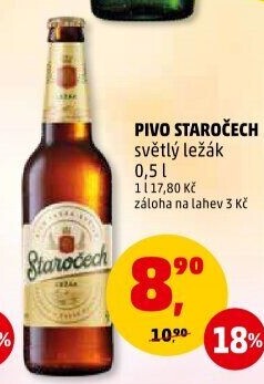 Pivo světlý ležák Staročech