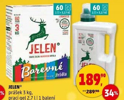 Prací prášek mýdlový Jelen