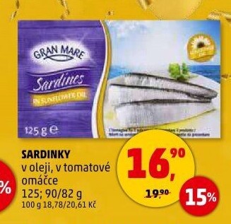 Sardinky v oleji Gran Mare