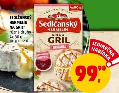 Sýr Hermelín na gril Sedlčanský
