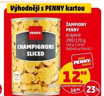 Žampiony sterilované Penny