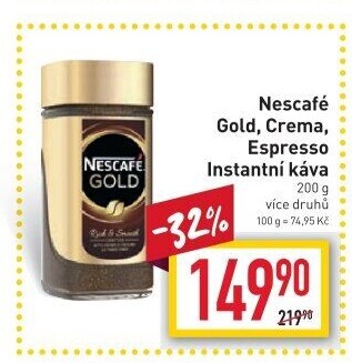 Instantní kávy Nescafé Gold