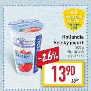Ochucený jogurt selský Hollandia