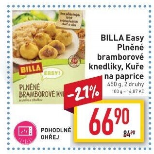 Plněné bramborové knedlíky se zelím Easy Billa