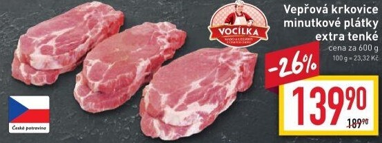 Vepřová krkovice bez kosti Vocílka