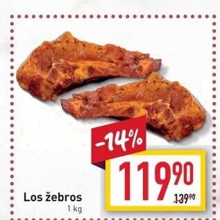 Vepřová žebra uzená Los Žebros Láďa Grileman Kostelecké uzeniny
