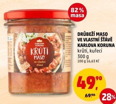 Maso krůtí ve vlastní šťávě ve sklenici Karlova Koruna