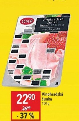 Šunka vinohradská nejvyšší jakosti LE&amp