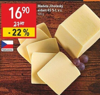 Sýr Eidam Jihočeský 45% Madeta